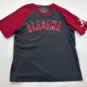 Colosseum Alabama Crimson Tide Henley Shirt Womens Large Raised Logo Baseball